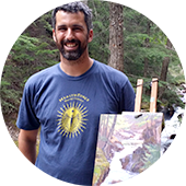 plein air artist Jeff Troupe painting